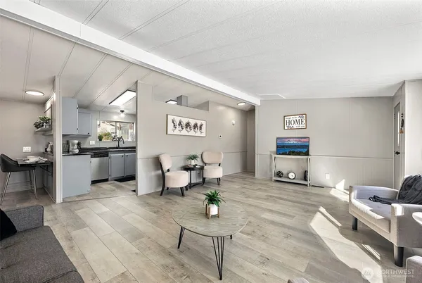 a living room with furniture