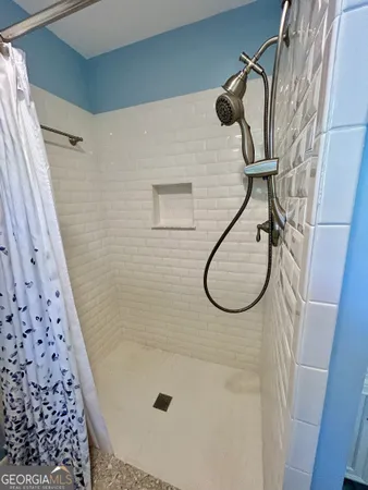 a bathroom with a shower