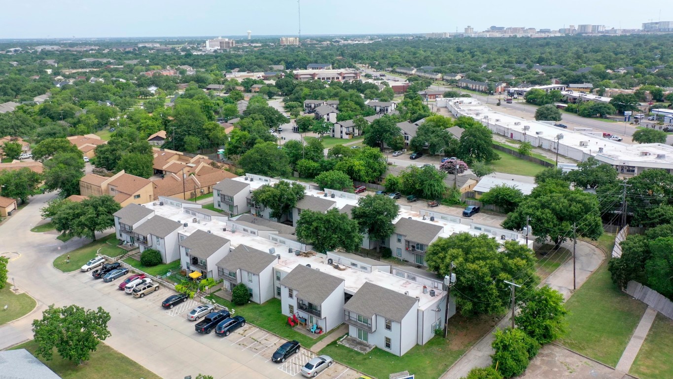 an aerial view of multiple house