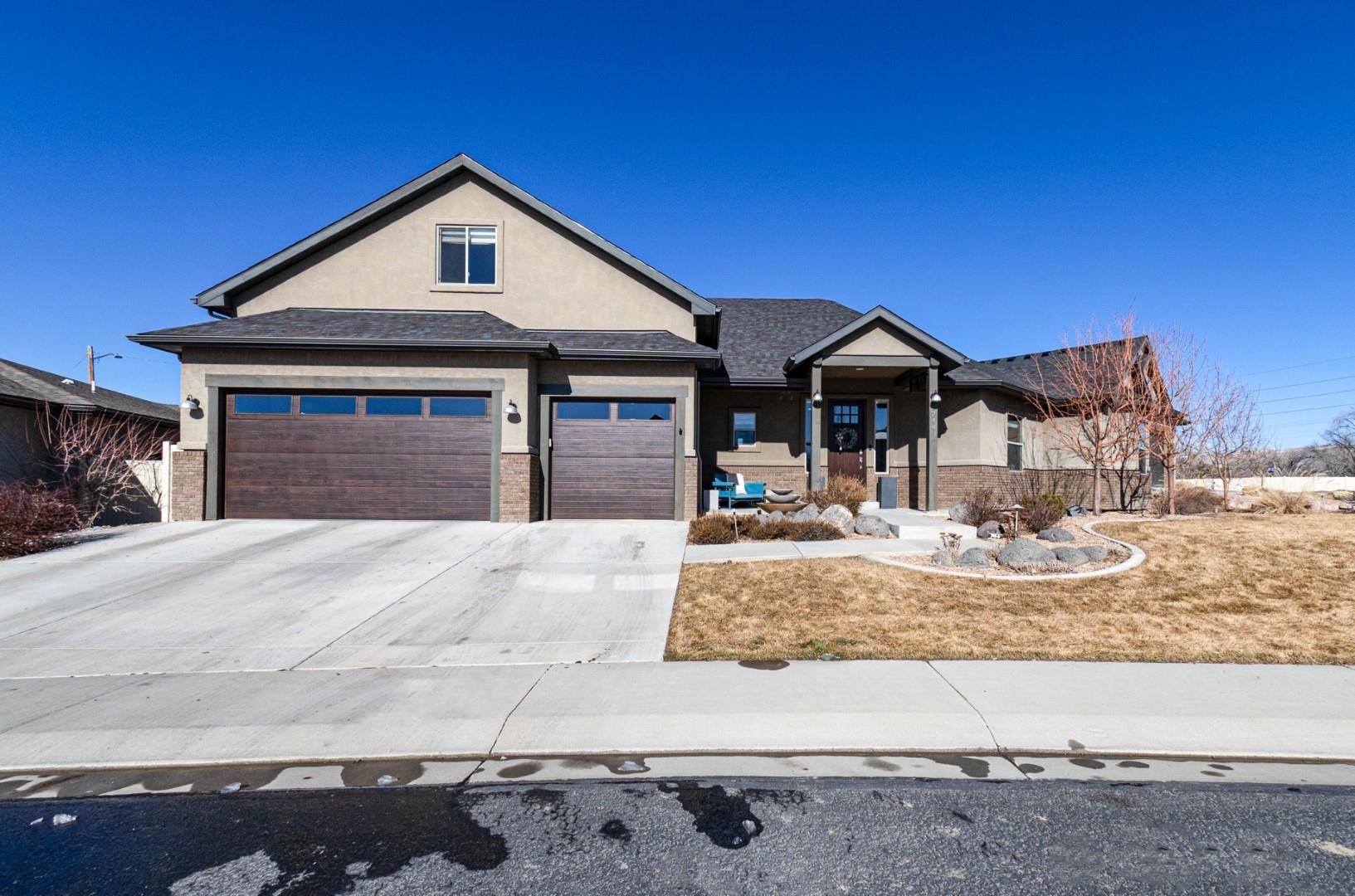 a front view of a house with entertaining space