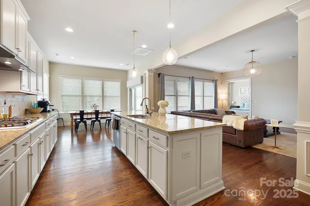 a kitchen with lots of counter top space