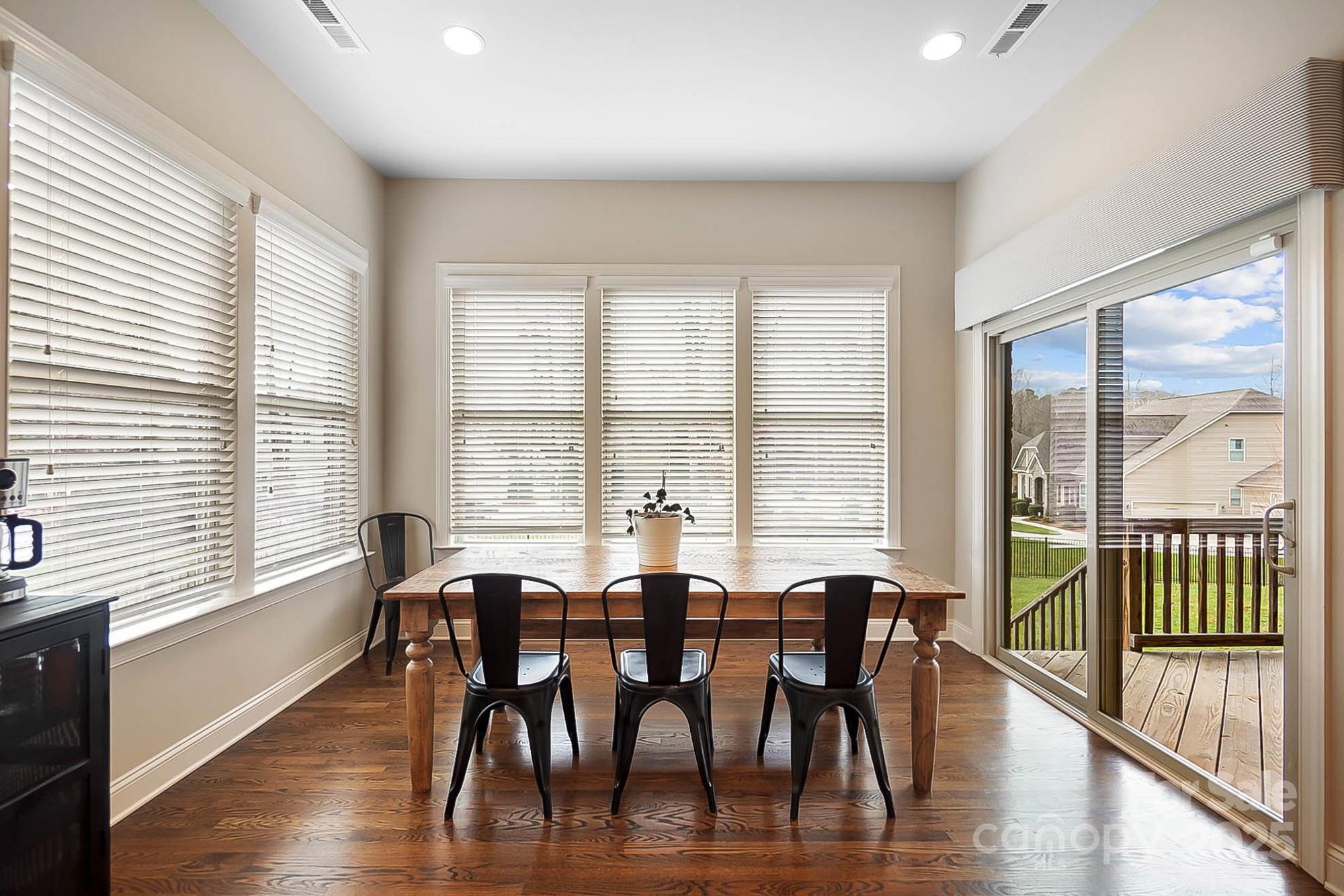 1419 Vickery Drive Matthews, NC 28104 - Photo 13 of 48 a view of a dining room with furniture and wooden floor