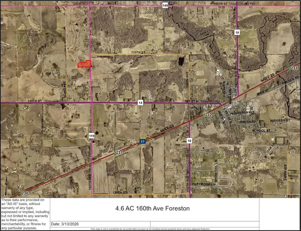 $49,000 | Tbd 4.64-ac Tbd 4.64-ac 160th Avenue, Foreston, MN 56330
