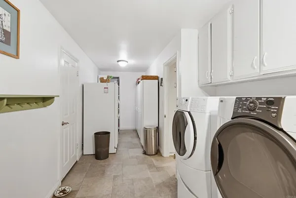 a view of a swimming pool with a garden