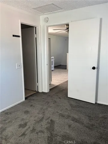an empty room with closet