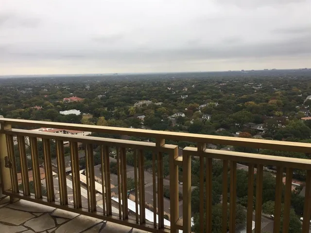 a view of city from a balcony