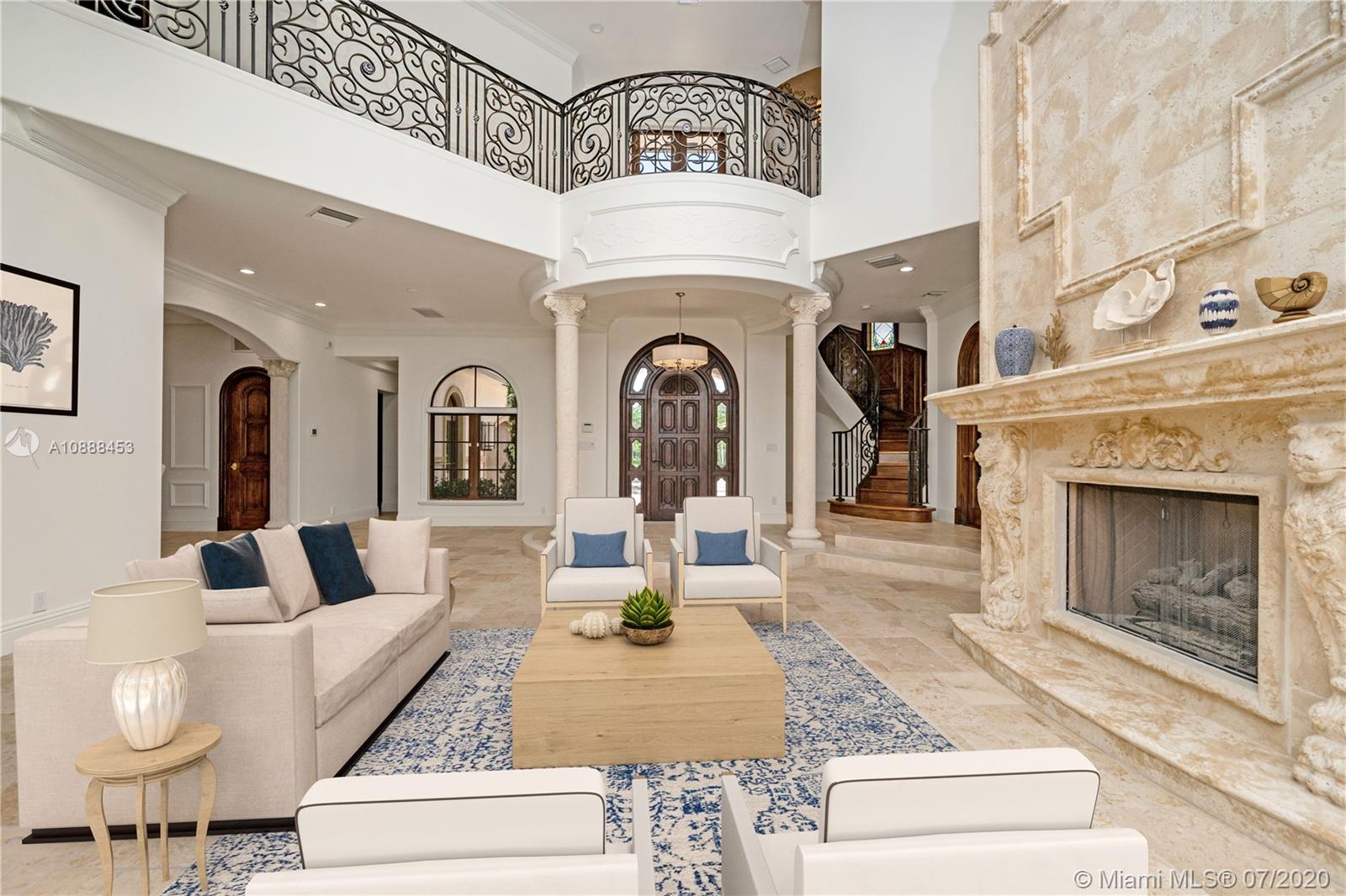 12704 Stonebrook Drive Davie, FL 33330 - Photo 7 of 57 a living room with furniture and a fireplace