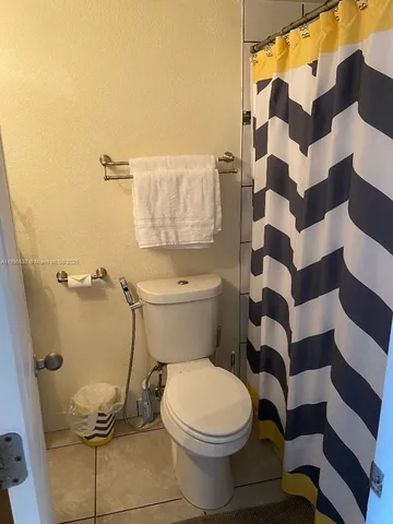 a white toilet sitting next to a shower curtain