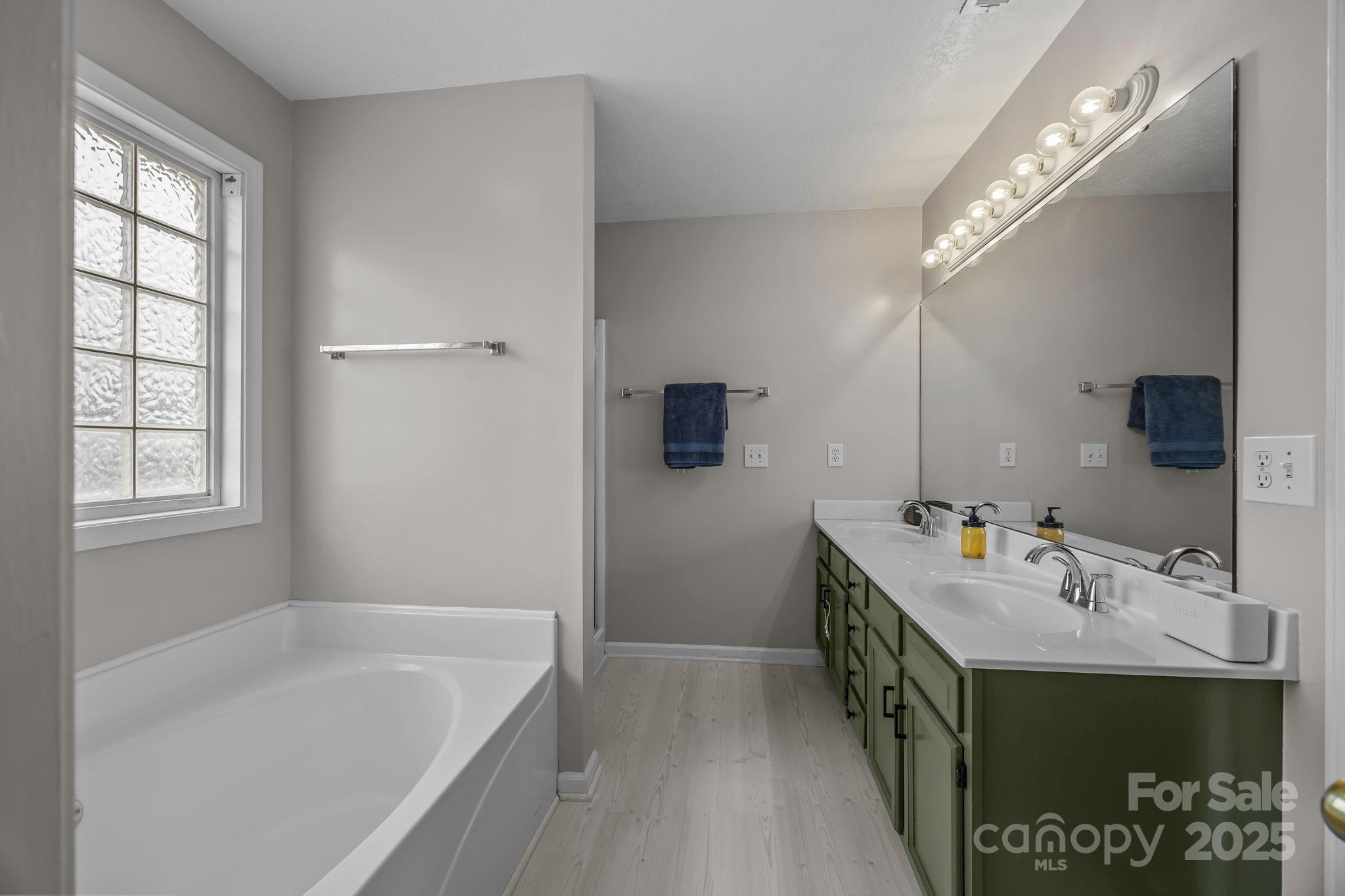 949 Cress School Road Salisbury, NC 28147 - Photo 17 of 46 a bathroom with a tub sink and mirror