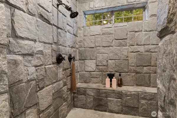 a bathroom with a shower