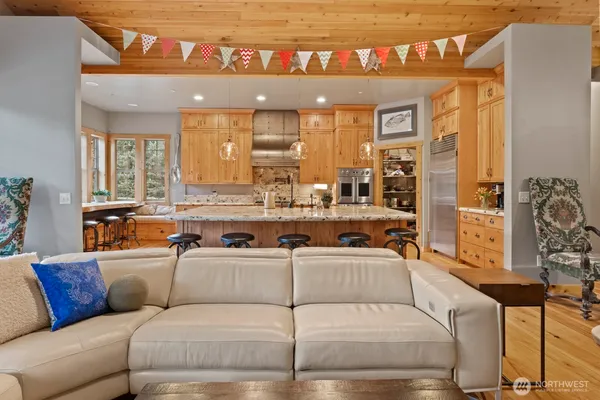 a very nice looking kitchen with a large window