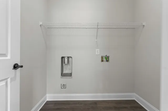 a view of small space with wooden floor