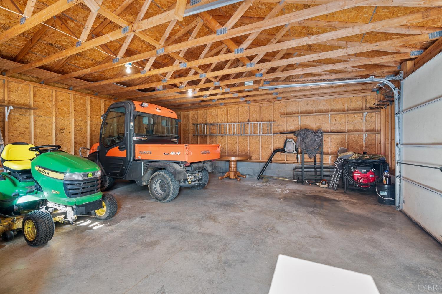617 North Fork Road Amherst, VA 24521 - Photo 43 of 62 a view of a garage with a table and chairs