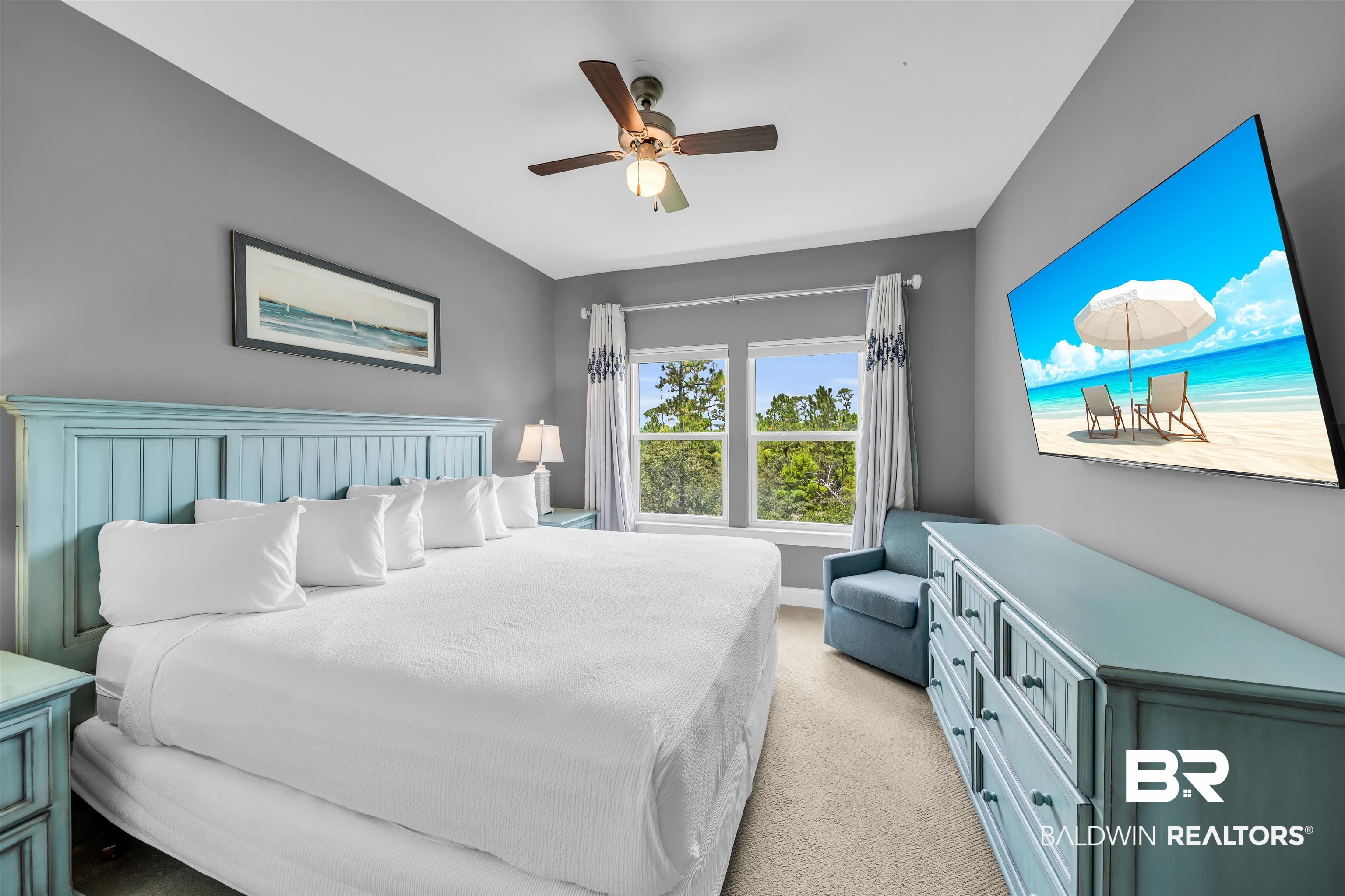 47 Parks Edge Orange Beach, AL 36561 - Photo 28 of 40 Bedroom featuring light colored carpet and ceiling fan