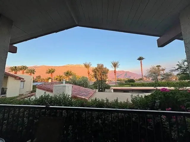a view of a city from a balcony