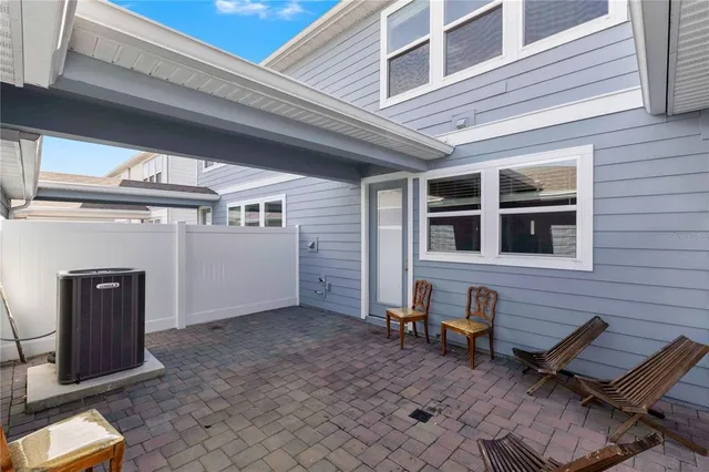 a view of a garage with storage