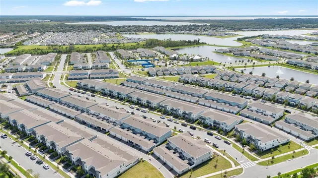 an aerial view of a city