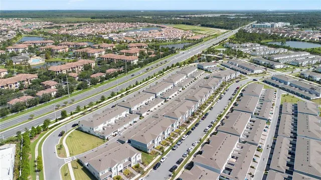 an aerial view of a city