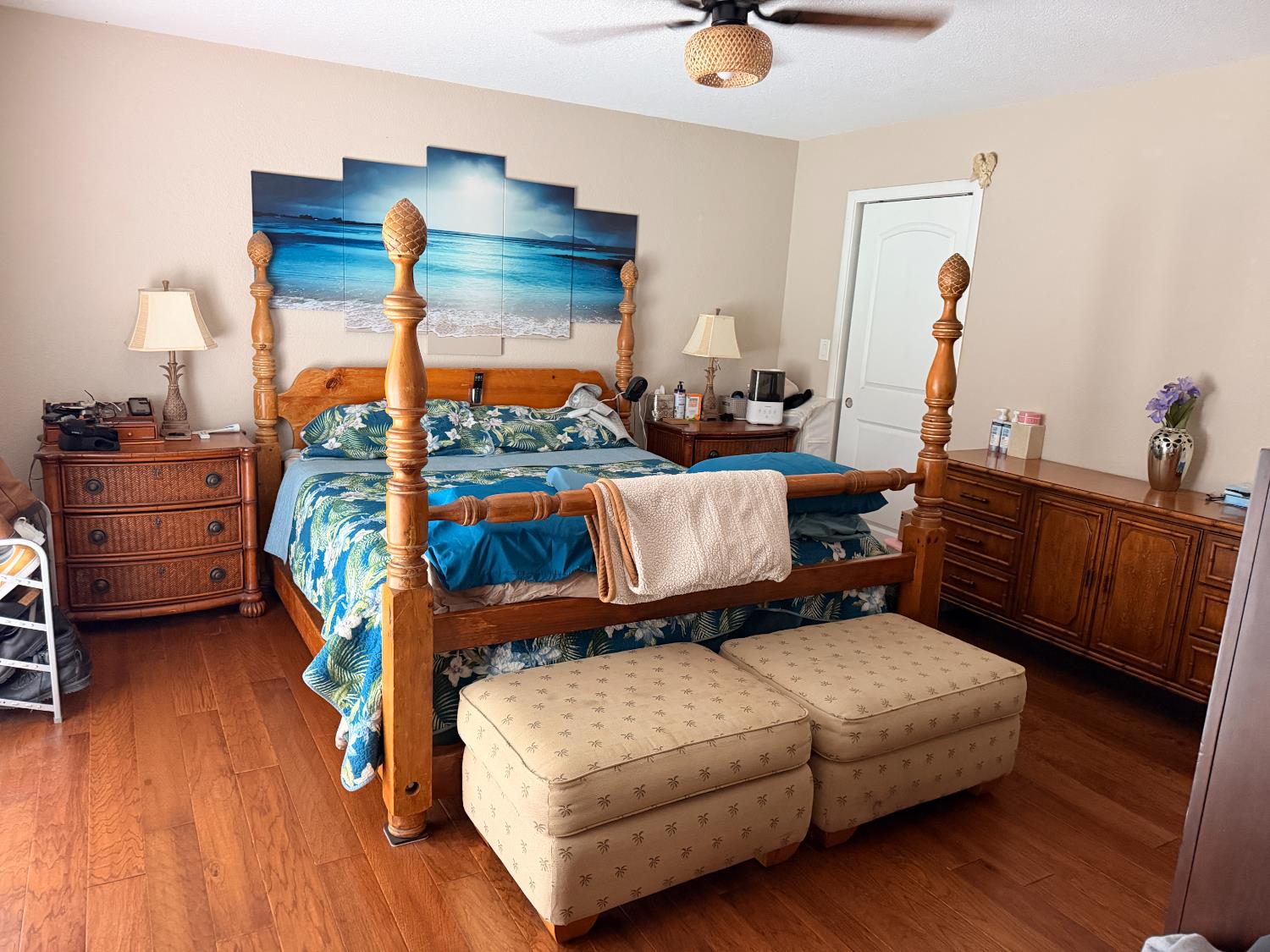 5645 20th Street Rio Linda, CA 95673 - Photo 40 of 69 primary bedroom with dark wood-type flooring and a ceiling fan