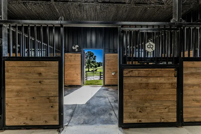 a view of wooden door