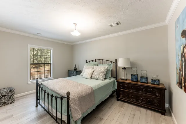 an outdoor view of garden with patio