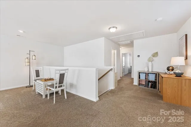 a storage room with cabinets