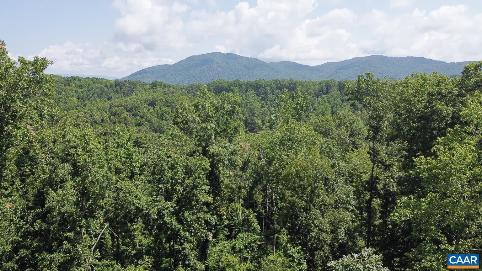 a view of a mountain range with lush green forest