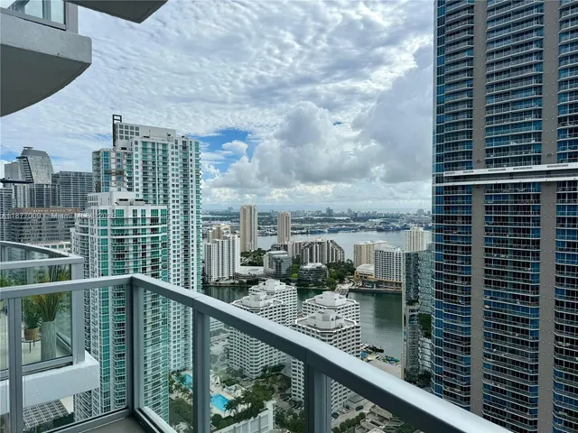 a balcony with city view