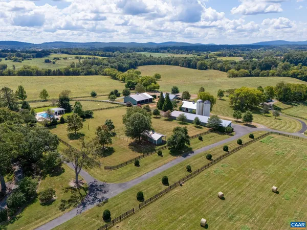 a view of a lake with a big yard