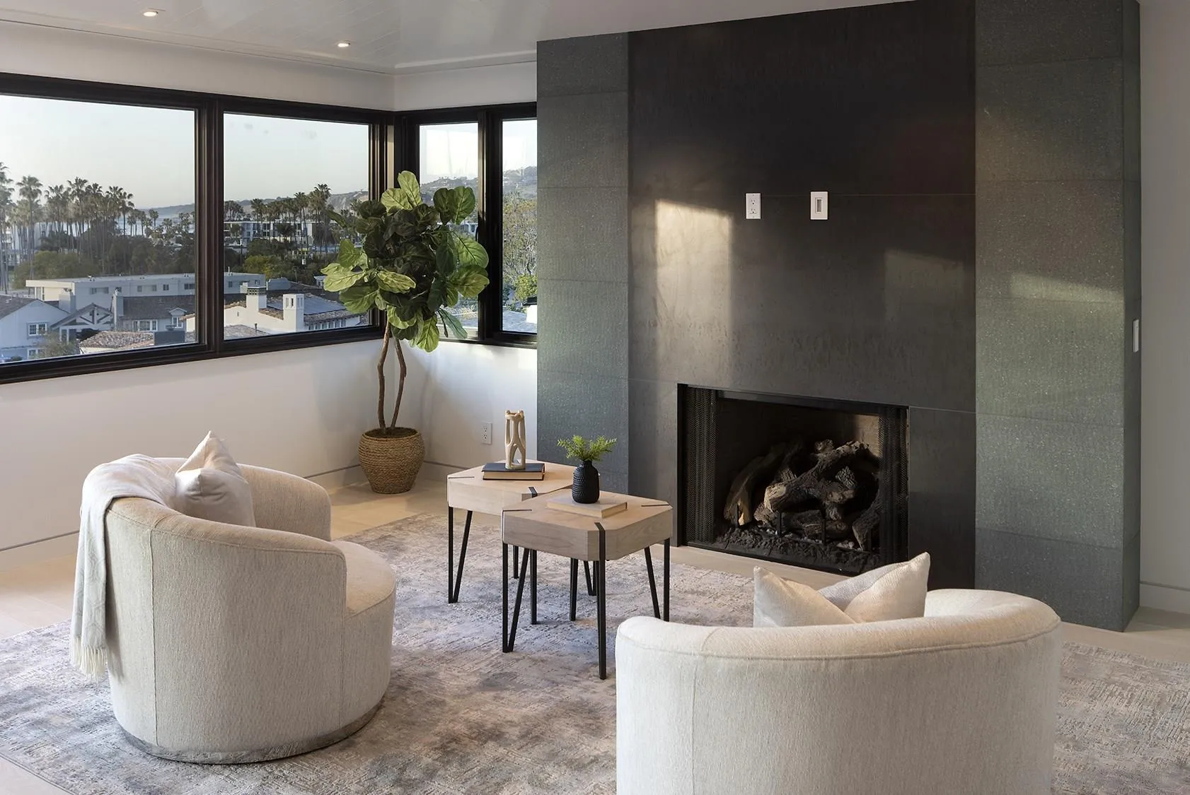 2045 Lowry Place La Jolla, CA 92037 - Photo 32 of 52 a living room with furniture and a fireplace