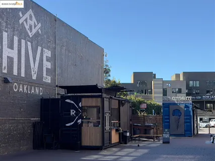 a car parked in front of a building