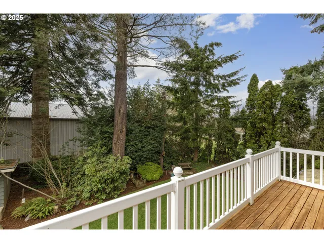 a view of balcony with small garden