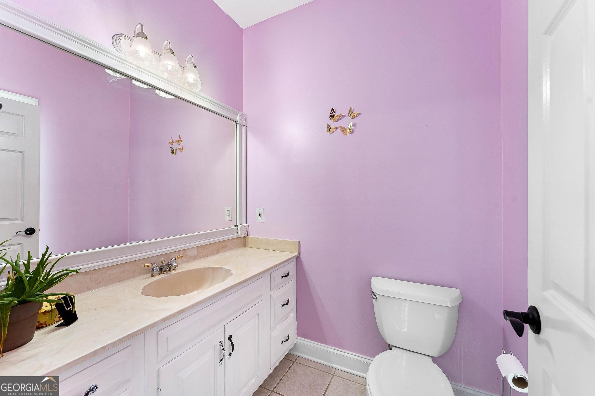 366 Curt Bailey Road Hartwell, GA 30643 - Photo 52 of 83 a bathroom with a sink a toilet a mirror and vanity