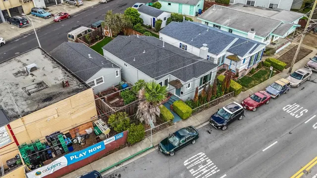 a car parked in front of a building