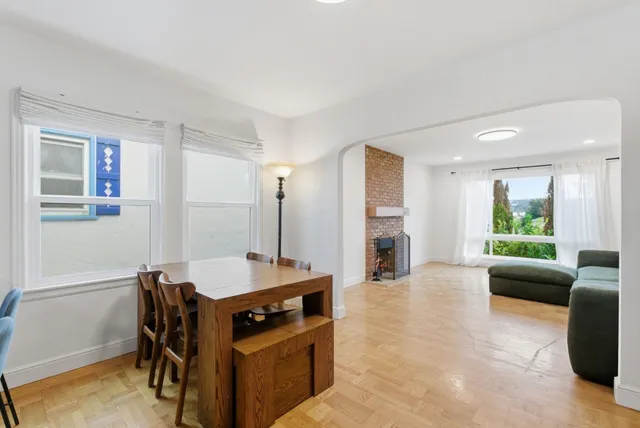 a room with furniture and a table