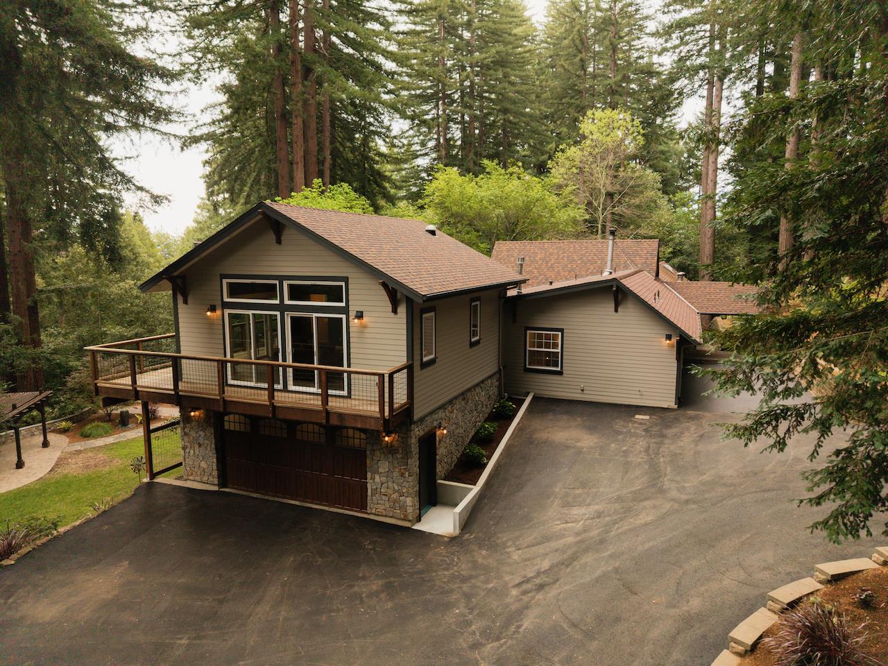 295 Jim's Road Ben Lomond, CA 95005 - Photo 130 of 139 a view of a house with a yard garage and outdoor seating
