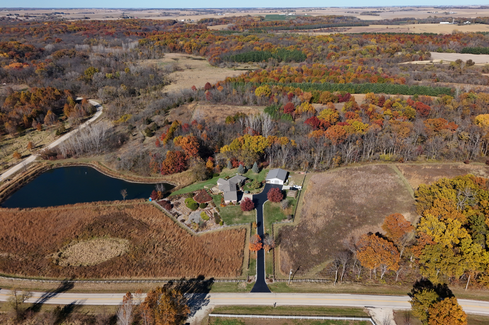 16360 Spring Valley Road Morrison, IL 61270 - Photo 48 of 60 an aerial view of a house with a yard