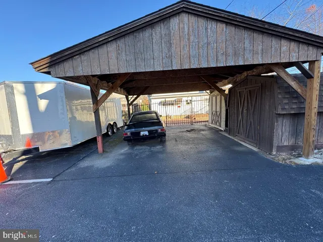 a car parked in front of a house