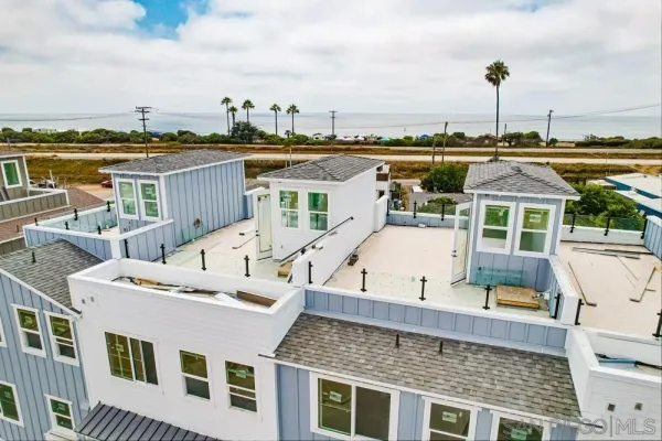 a view of a building with a ocean view