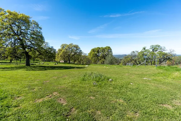a view of outdoor space with green field and trees