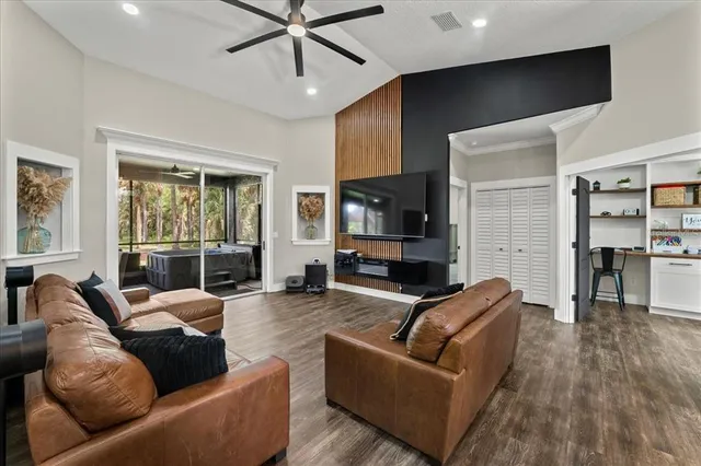 a view of a town with mountains in the background