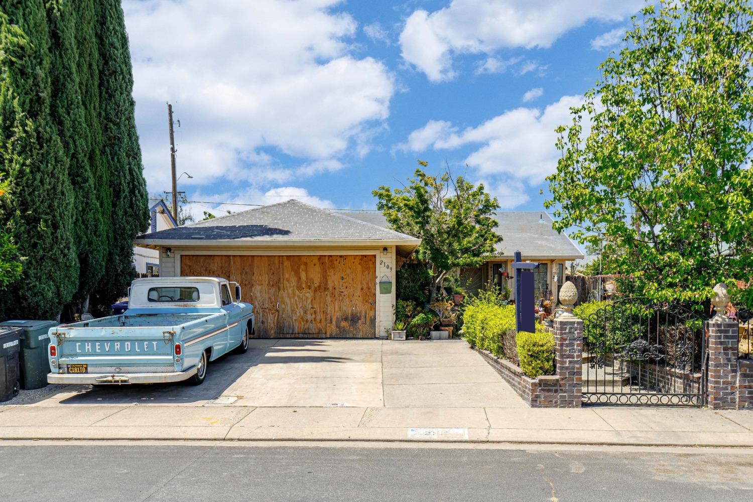 a car parked in front of house