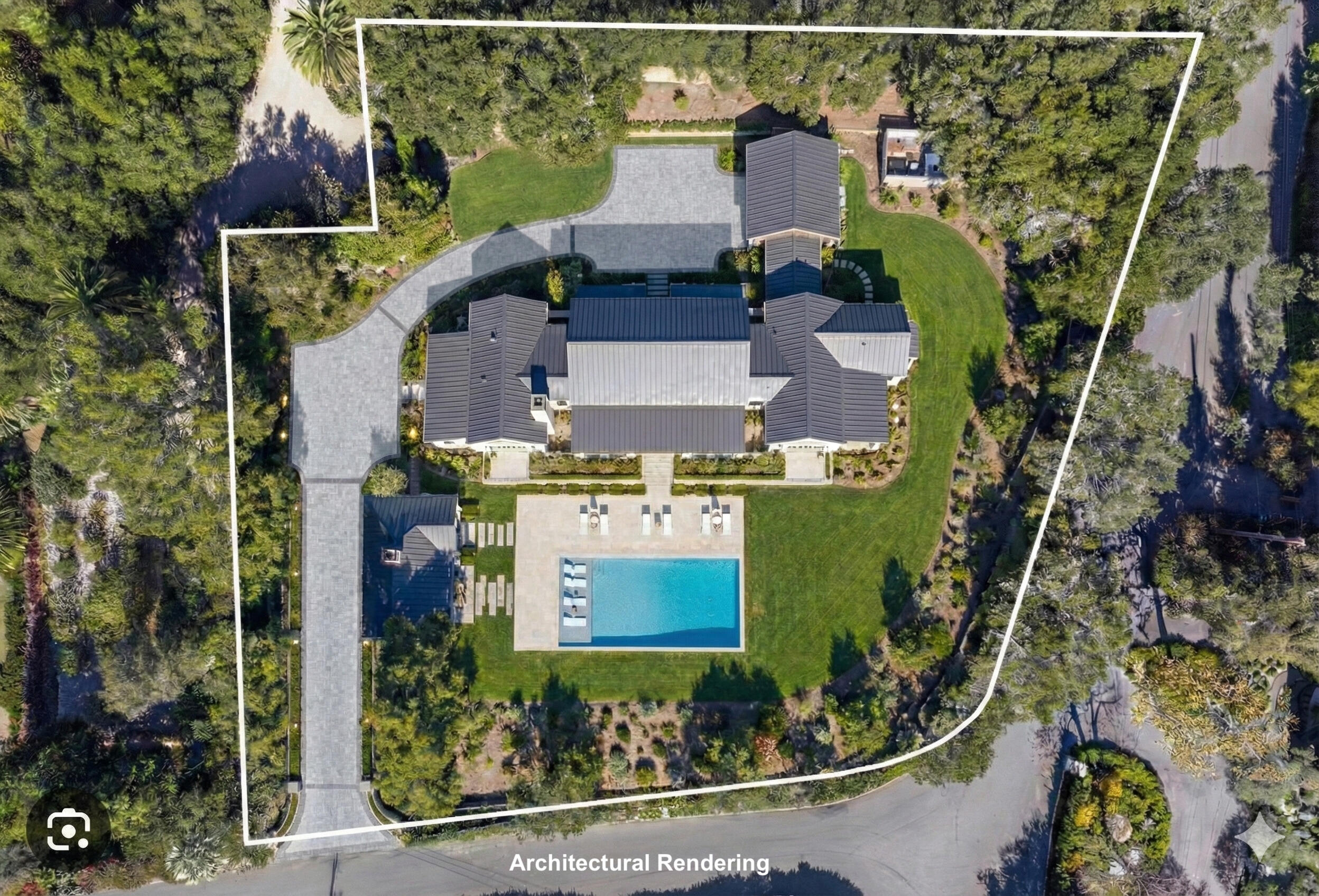 2290 Featherhill Road Montecito, CA 93108 - Photo 4 of 11 Aerial Rendering