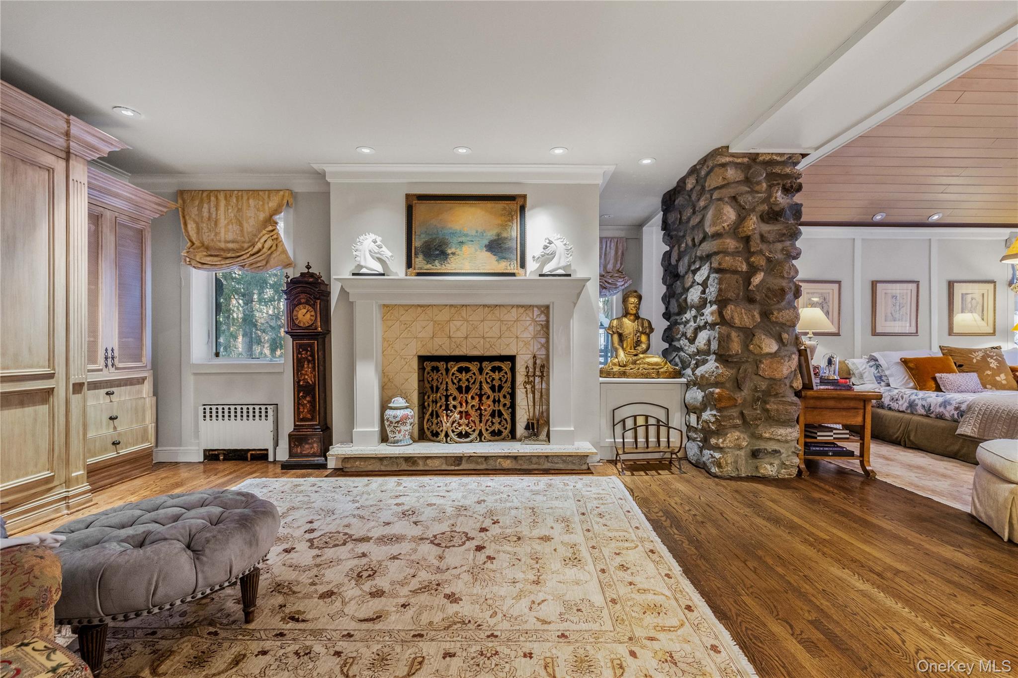 150 Old Farm Road North Chappaqua, NY 10514 - Photo 25 of 44 a living room with furniture and a fireplace
