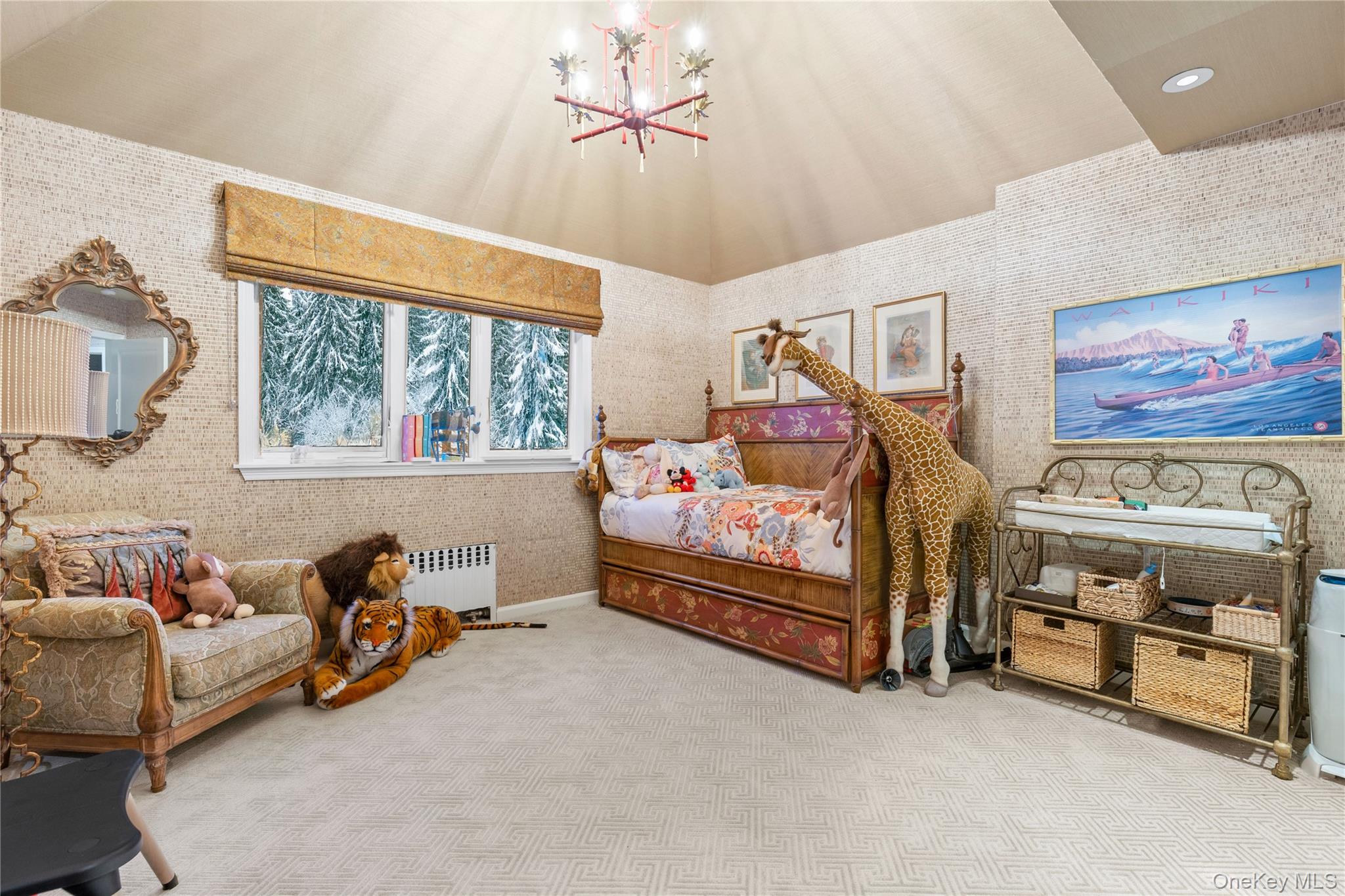 150 Old Farm Road North Chappaqua, NY 10514 - Photo 31 of 44 a bedroom with furniture and a chandelier