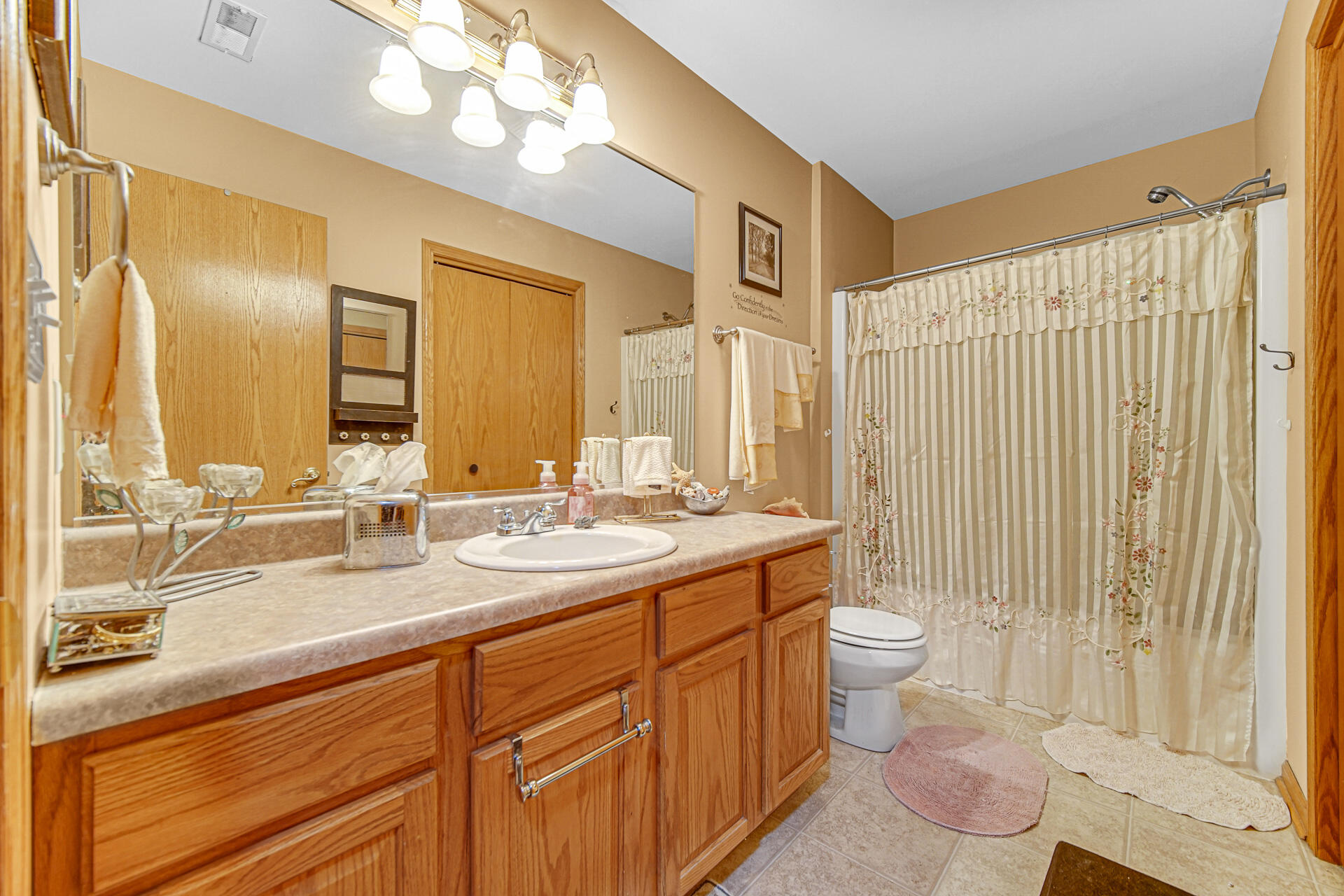 947 Oak Drive Crown Point, IN 46307 - Photo 18 of 23 a bathroom with a double vanity sink mirror and toilet