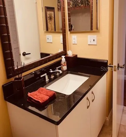 a close view of kitchen island