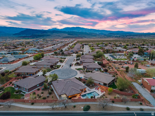 210 Talon Court Ivins, UT 84738 - Photo 56 of 60 Aerial view at dusk of a mountain view and a residential view