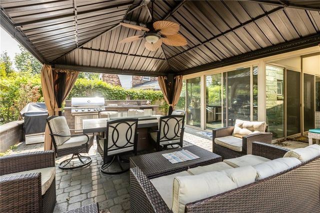 a view of porch with seating space