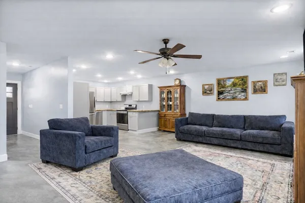 a view of a room with garage